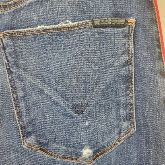 Hudson Zoeey High Rise Ankle Straight Jeans Red Stripes 26 - Picture 8 of 14